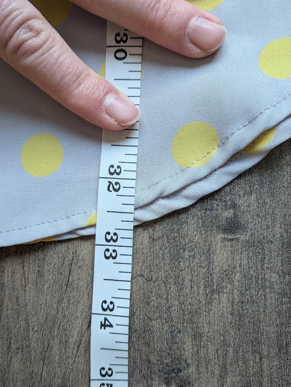 Poema Polka Dot Tunic Gray Yellow Scoop Neck Tie Waist Oversized - Picture 8 of 11